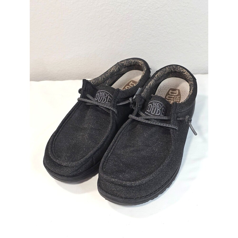 Hey Dude Youth Wally Basic Black Casual Slip On Shoes US Size Youth 6